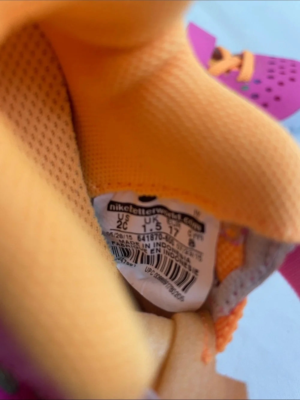 Nike Kids Pink and Orange Lightweight Sneakers